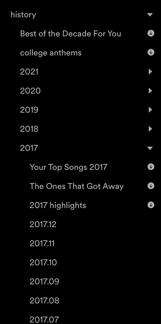 My Spotify history folder